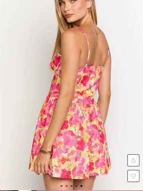 Beginning Boutique Pink & Yellow Floral Mini Dress